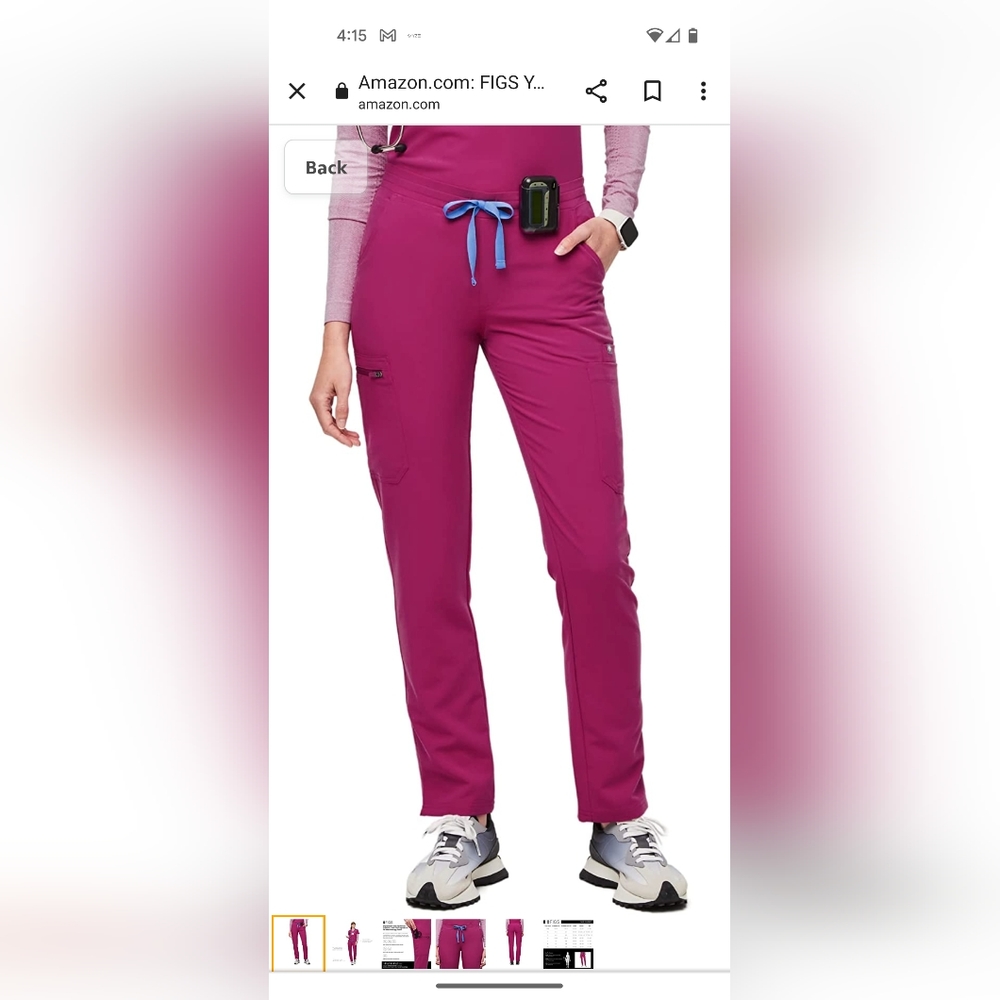 Figs Yola skinny pant 2.0 in fuscia